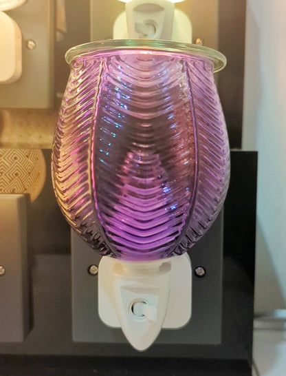 Wax Melt Burner Plug In - Ribbed Lilac Lustre 12cm