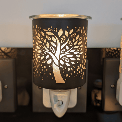 Wax Melt Burner Plug In - Tree Of Life Black