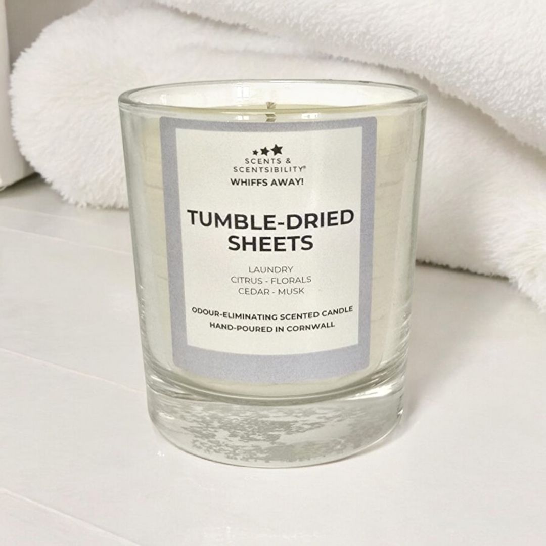 Tumble-Dried Sheets Whiffs Away Odour-Eliminating Candle