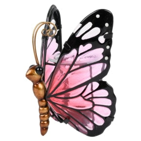 Butterfly Wax Burner / Oil Burner with Glass Wings - Cerise (Pink)