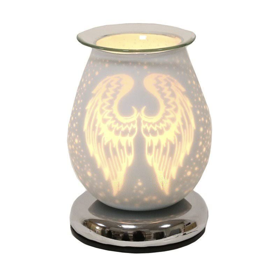 White Satin Wax Melt Burner Touch - Angel Wings