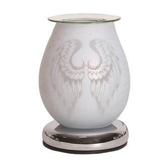 White Satin Wax Melt Burner Touch - Angel Wings